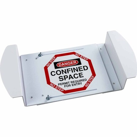 Brady Manhole Cover Sign, Polyester, Octagon, Confined Space Permit Required For Entry 43747